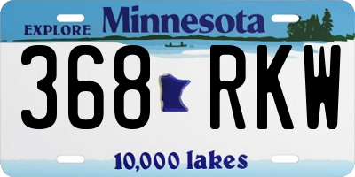 MN license plate 368RKW