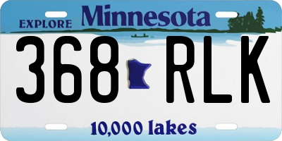 MN license plate 368RLK