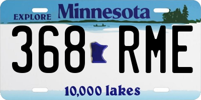 MN license plate 368RME