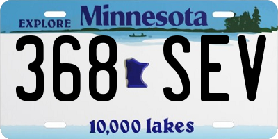 MN license plate 368SEV