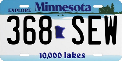 MN license plate 368SEW
