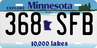 MN license plate 368SFB
