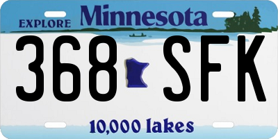 MN license plate 368SFK