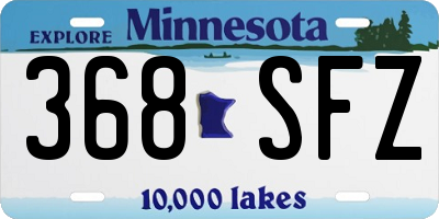 MN license plate 368SFZ