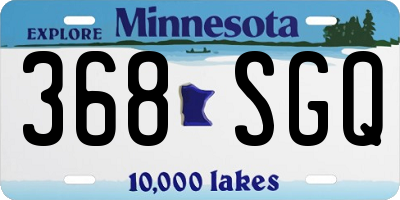 MN license plate 368SGQ