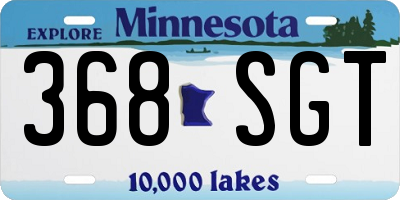 MN license plate 368SGT