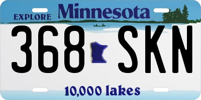 MN license plate 368SKN