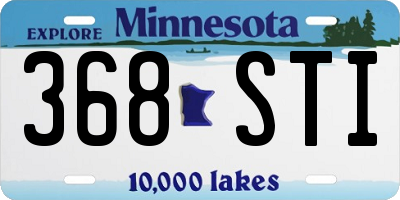 MN license plate 368STI