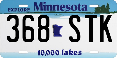 MN license plate 368STK