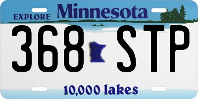 MN license plate 368STP