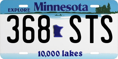 MN license plate 368STS