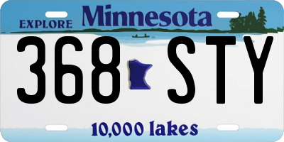 MN license plate 368STY