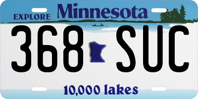 MN license plate 368SUC
