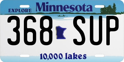 MN license plate 368SUP