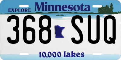 MN license plate 368SUQ