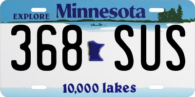 MN license plate 368SUS
