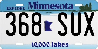 MN license plate 368SUX