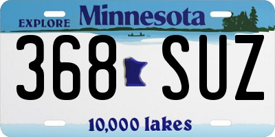 MN license plate 368SUZ