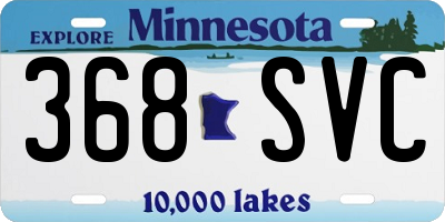 MN license plate 368SVC