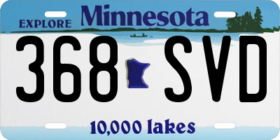 MN license plate 368SVD