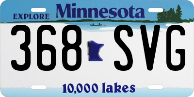 MN license plate 368SVG