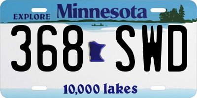 MN license plate 368SWD