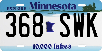 MN license plate 368SWK