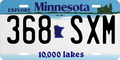 MN license plate 368SXM
