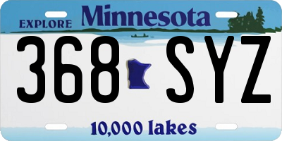 MN license plate 368SYZ