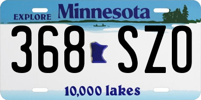 MN license plate 368SZO