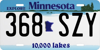 MN license plate 368SZY