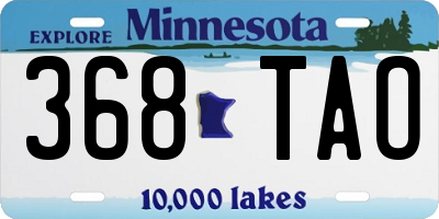 MN license plate 368TAO