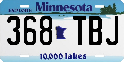 MN license plate 368TBJ