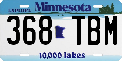 MN license plate 368TBM