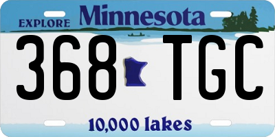 MN license plate 368TGC
