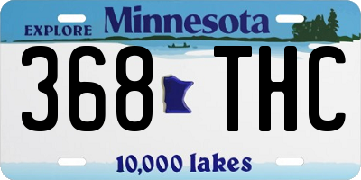 MN license plate 368THC