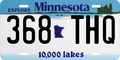 MN license plate 368THQ