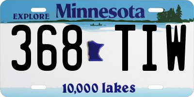 MN license plate 368TIW