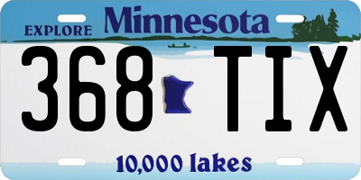 MN license plate 368TIX