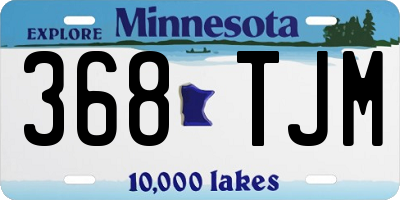 MN license plate 368TJM