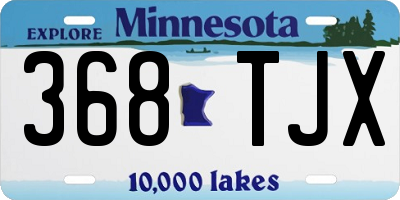 MN license plate 368TJX