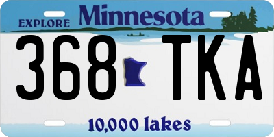 MN license plate 368TKA