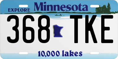 MN license plate 368TKE