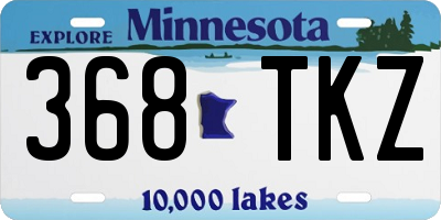 MN license plate 368TKZ