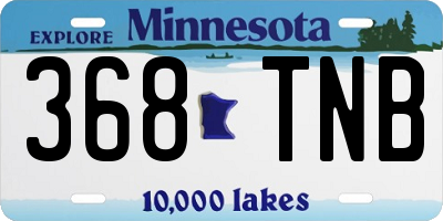 MN license plate 368TNB