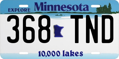 MN license plate 368TND