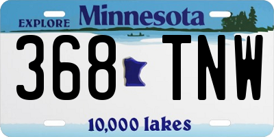 MN license plate 368TNW