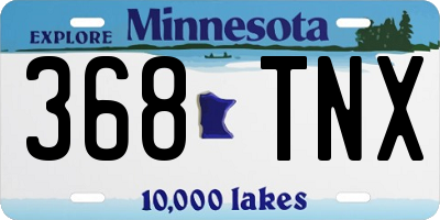 MN license plate 368TNX