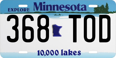 MN license plate 368TOD