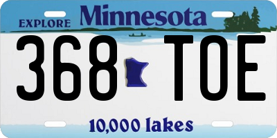 MN license plate 368TOE